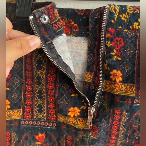 H&M Coachella Womens Patterned Velvet Mini Skirt Boho Festival Bohemian 6 - Picture 10 of 15